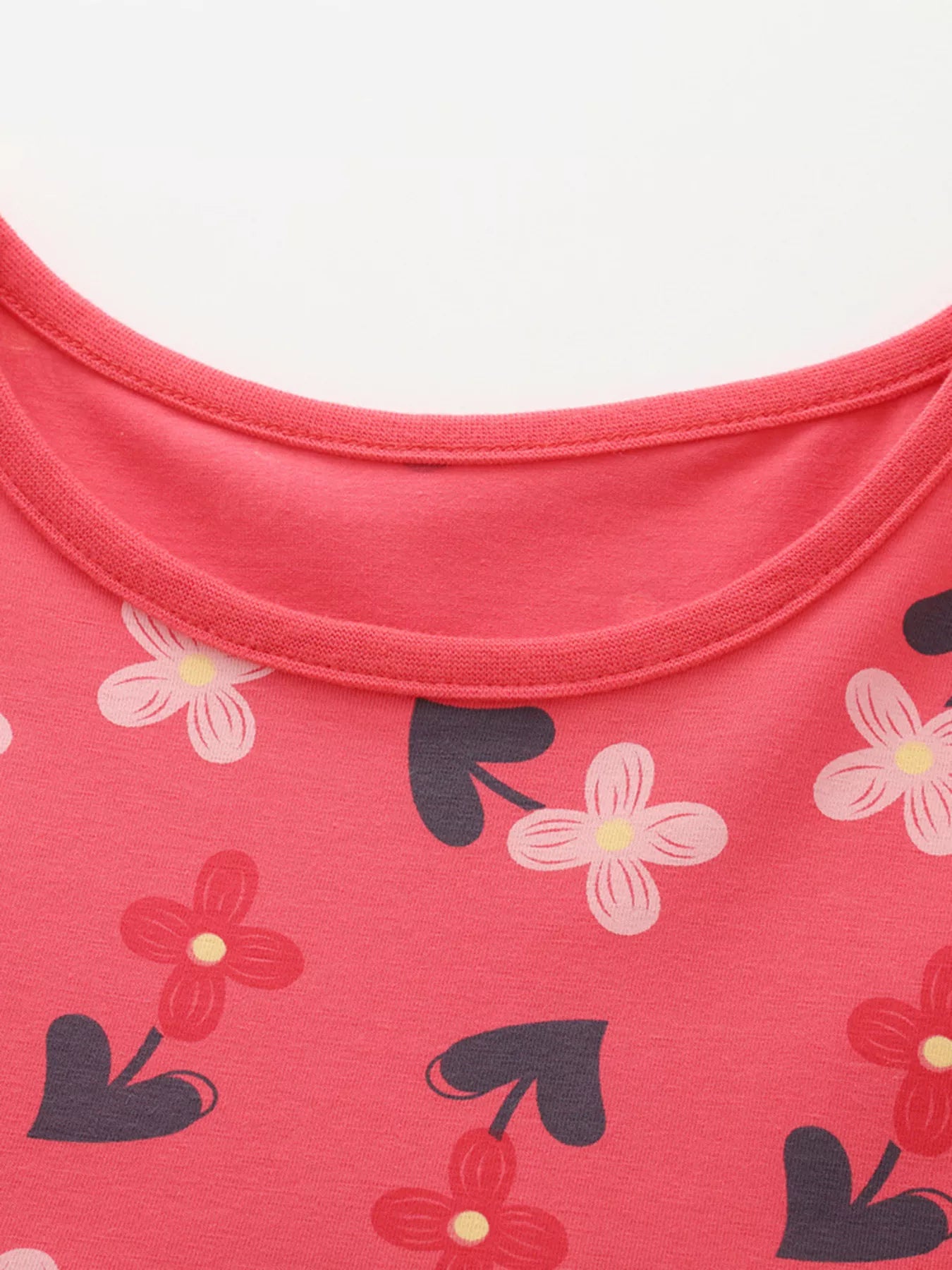 Children's Floral Print Ruffle Sleeve Casual Dress