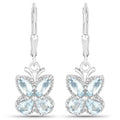 1.76 Carat Genuine Aquamarine .925 Sterling Silver Earrings