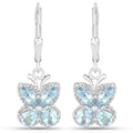 2.60 Carat Genuine Blue Topaz .925 Sterling Silver Earrings