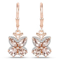 18K Rose Gold Plated 1.88 Carat Genuine Morganite .925 Sterling Silver Earrings