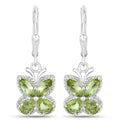 2.28 Carat Genuine Peridot .925 Sterling Silver Earrings