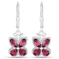 2.52 Carat Genuine Rhodolite Garnet .925 Sterling Silver Earrings