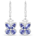 2.08 Carat Genuine Tanzanite .925 Sterling Silver Earrings