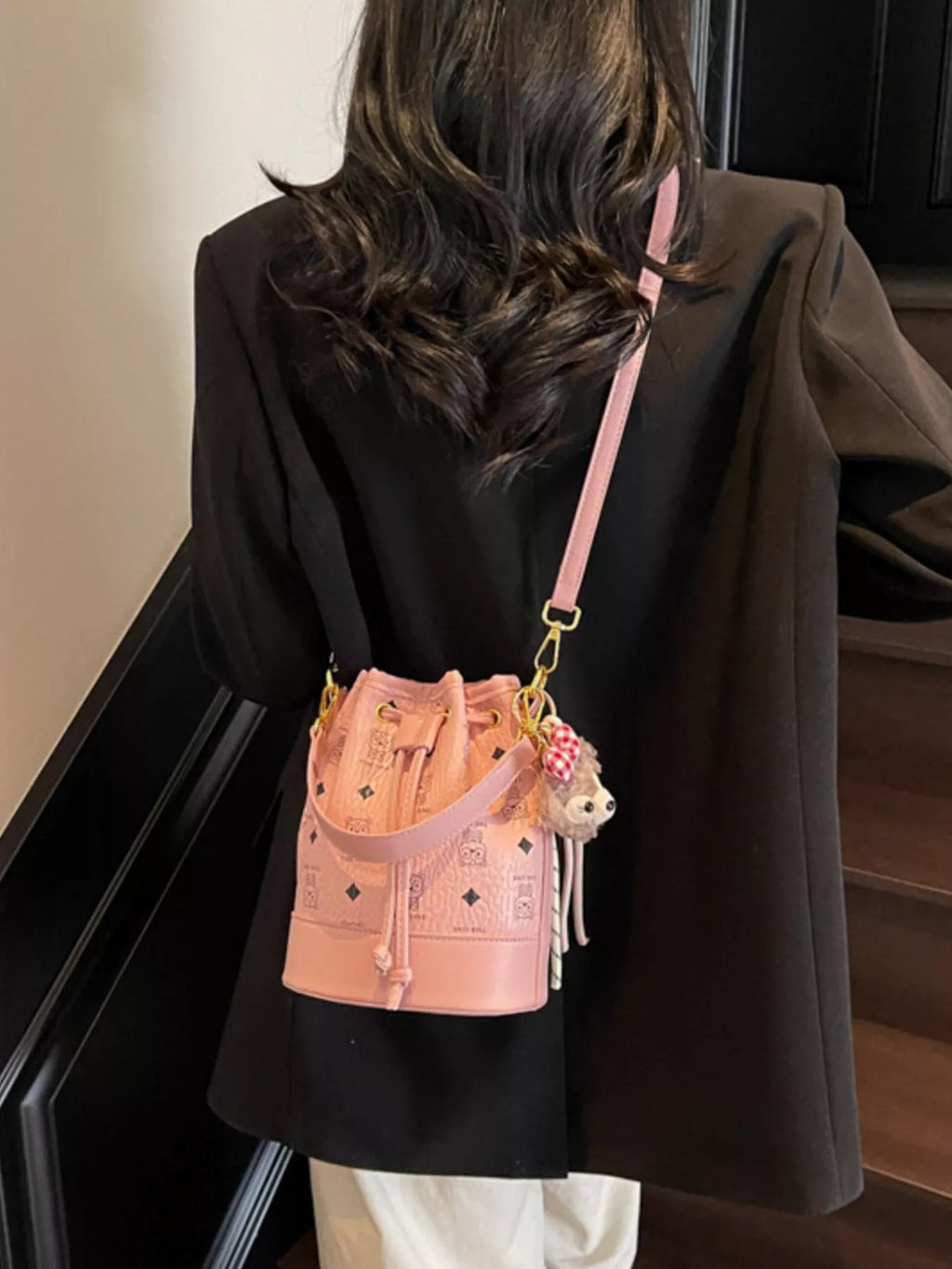Drawstring Bucket Crossbody Bag