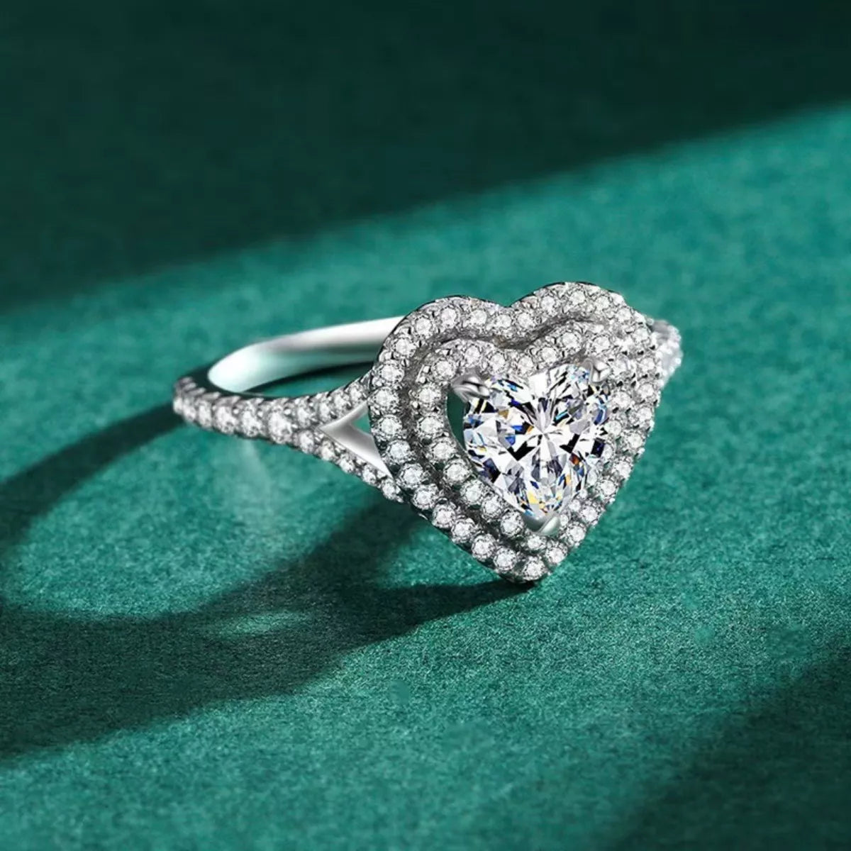 1 Carat Moissanite Heart-Shaped Ring