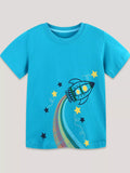 Kids' Rocket Graphic Round Neck T-Shirt