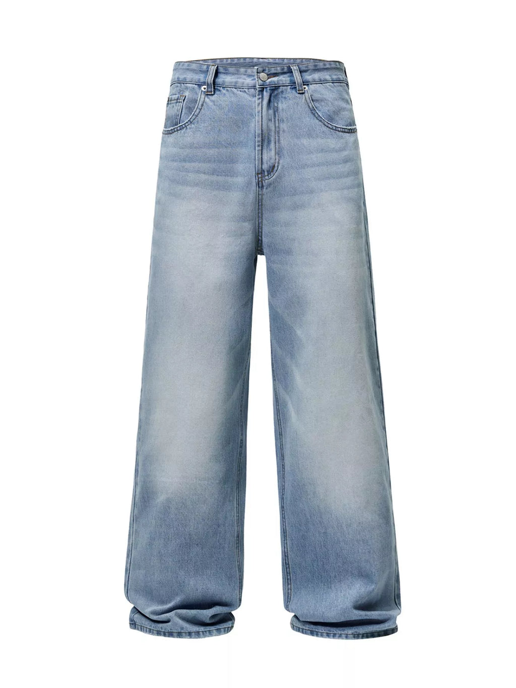 Men's Full Size Wash Wide Leg Jeans Plus Size