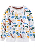 Children's Dinosaur Print Crew Neck Sweatshirt