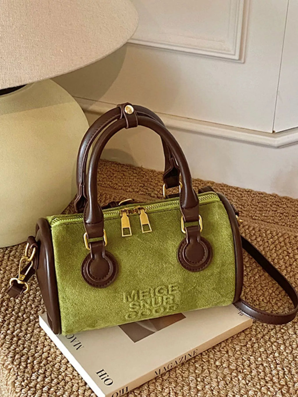 Barrel Crossbody Bag with Top Handle