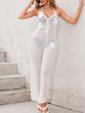 Openwork Halter Neck Jumpsuit