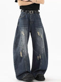 Men's Plus Size Distressed Wide Leg Jeans