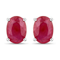 1.70 Carat Genuine Ruby 14K White Gold Earrings