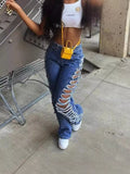 Side Distressed Jeans