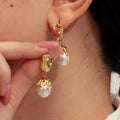 18K Gold-Plated Synthetic Pearl Drop Earrings