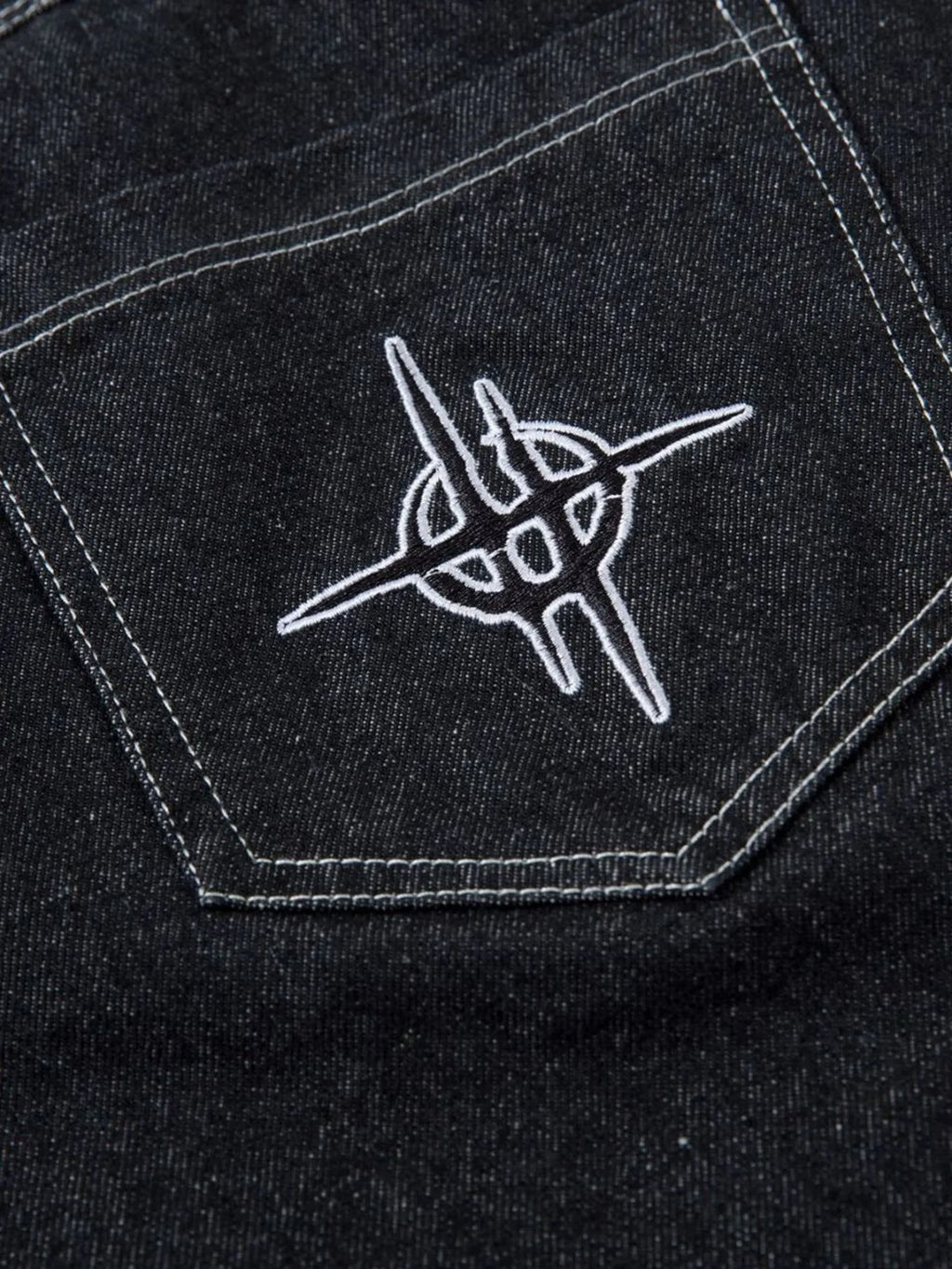 Men's Embroidered Wide Leg Baggy Jeans