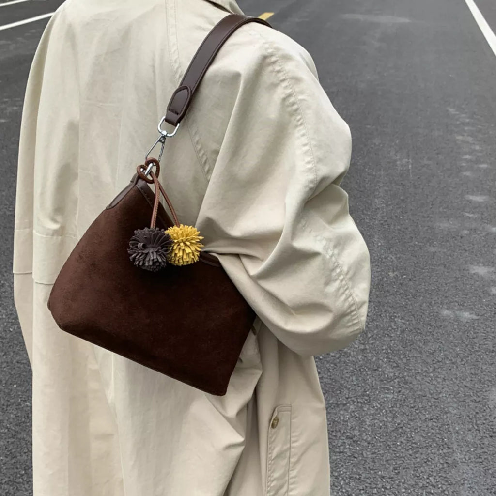 Suede Crossbody Bag with Adjustable Shoulder Strap