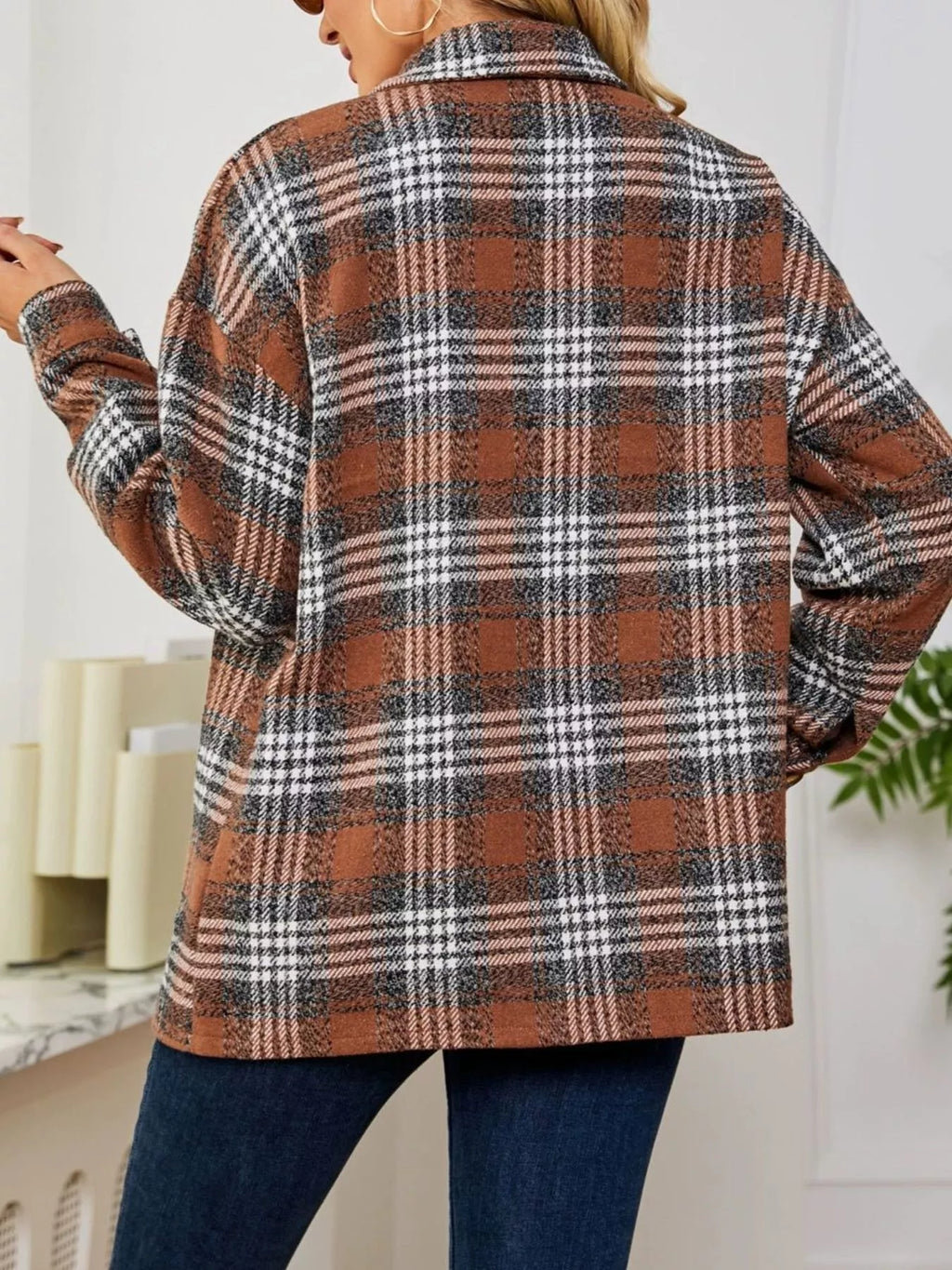 Plaid Button-Up Shirt