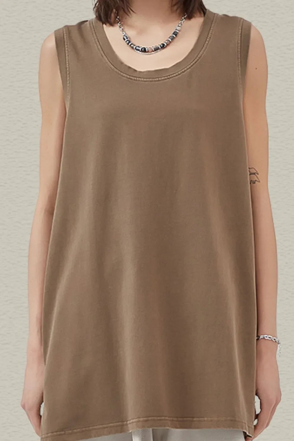 Men's Side Slit Round Neck Tank