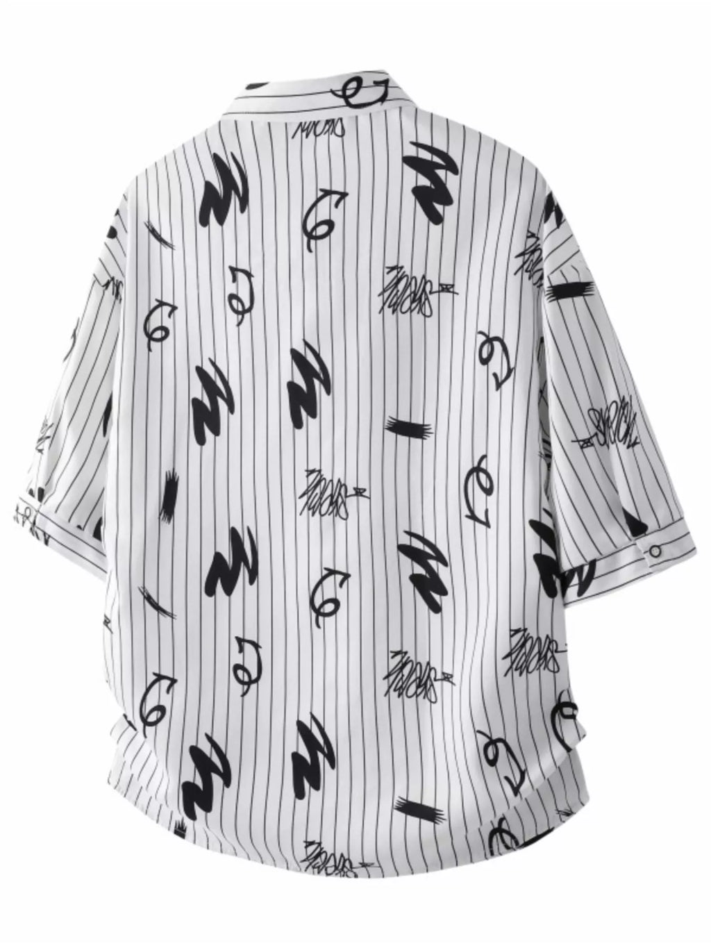 Men's Plus Size Striped Print Short Sleeve Casual Shirt