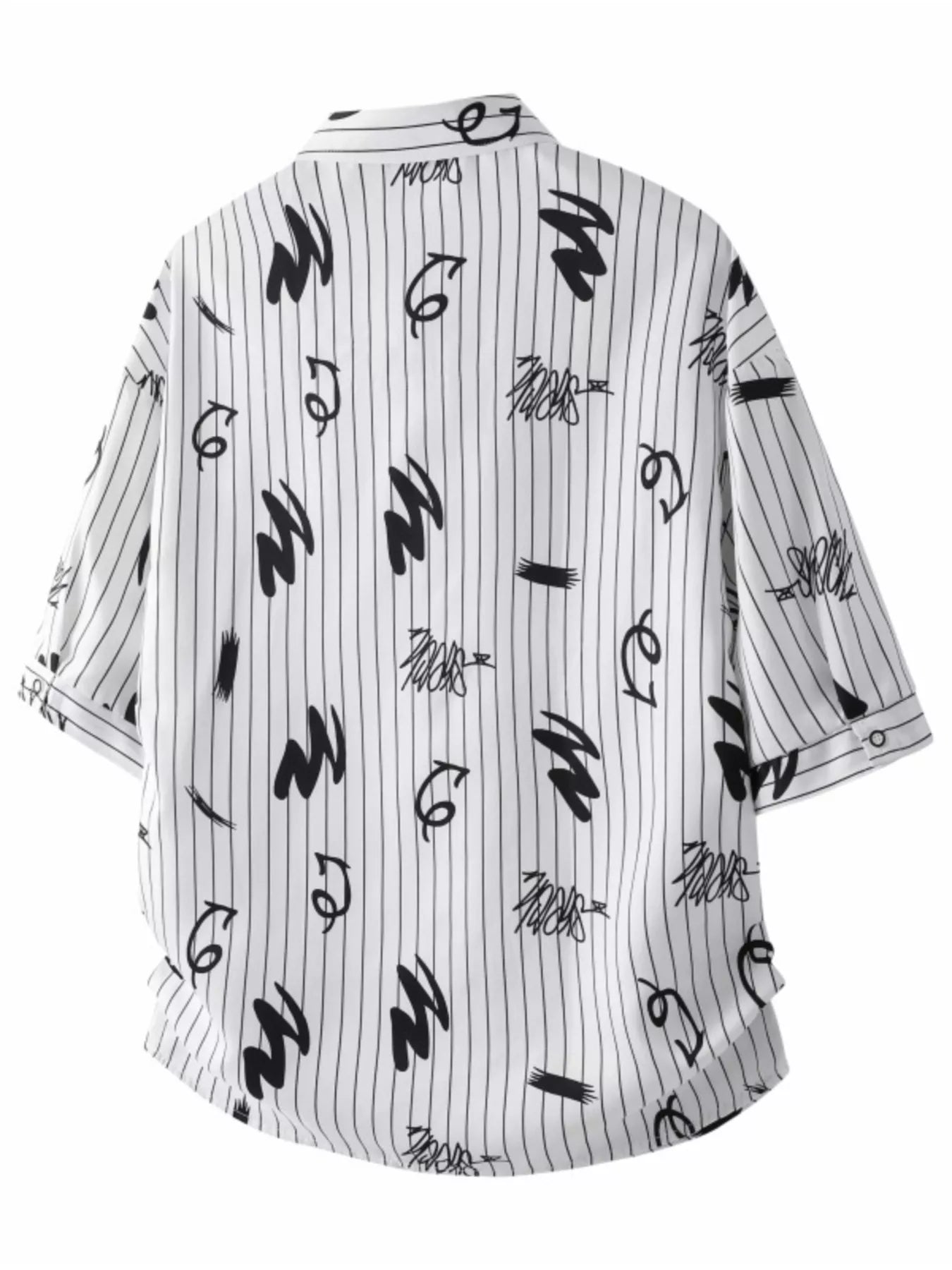 Men's Plus Size Striped Print Short Sleeve Casual Shirt