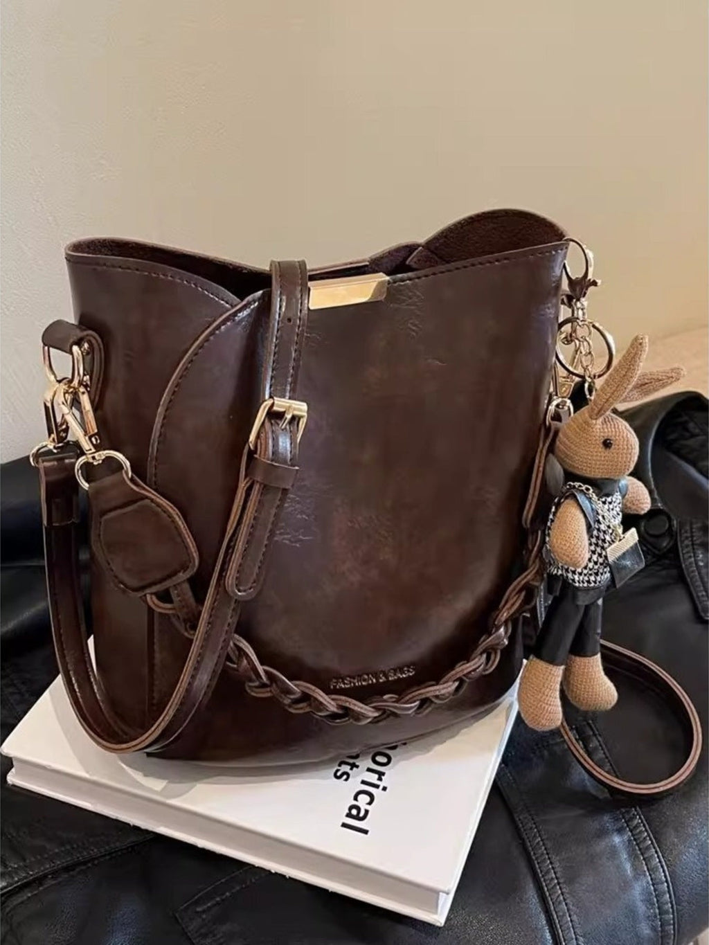 Braided Detail Bucket Crossbody Bag