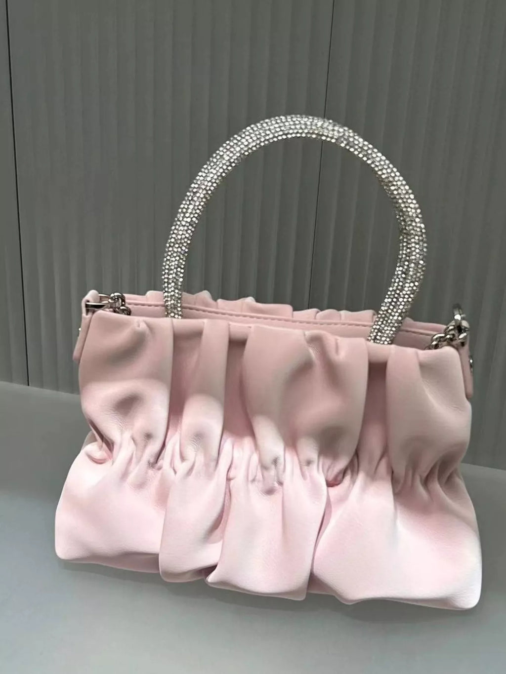 Ruched Chain Crossbody Bag