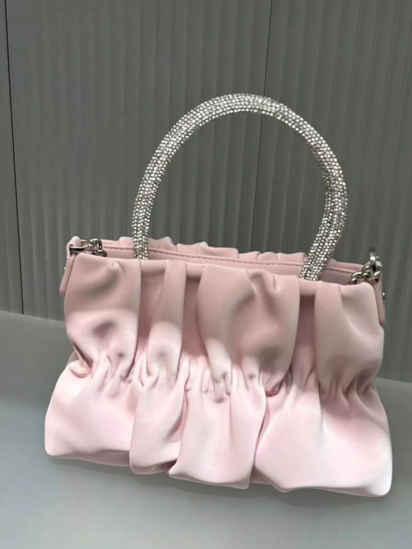 Ruched Chain Crossbody Bag