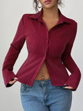 Striped Button-Up Fitted Shirt