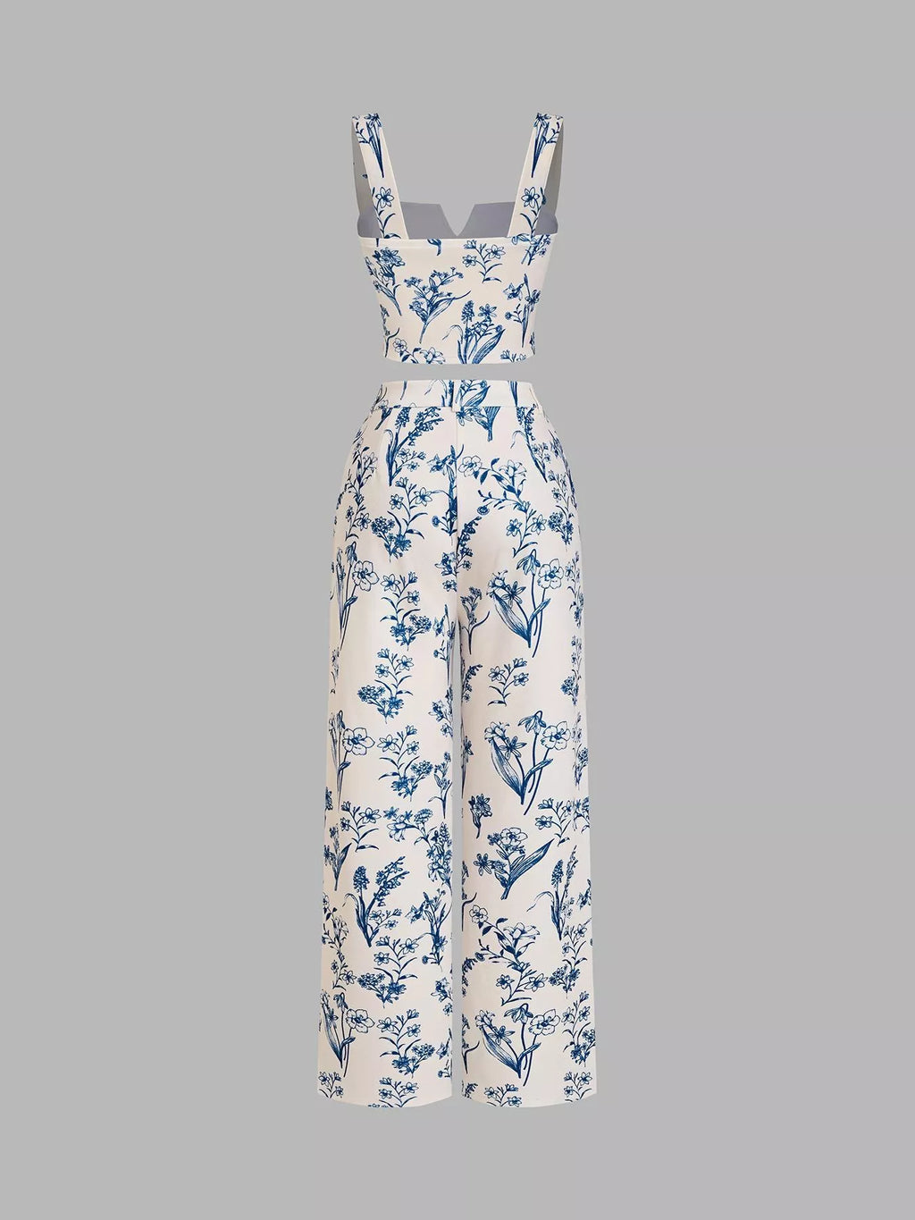 Floral Print Cami Top & Wide Leg Pants Set