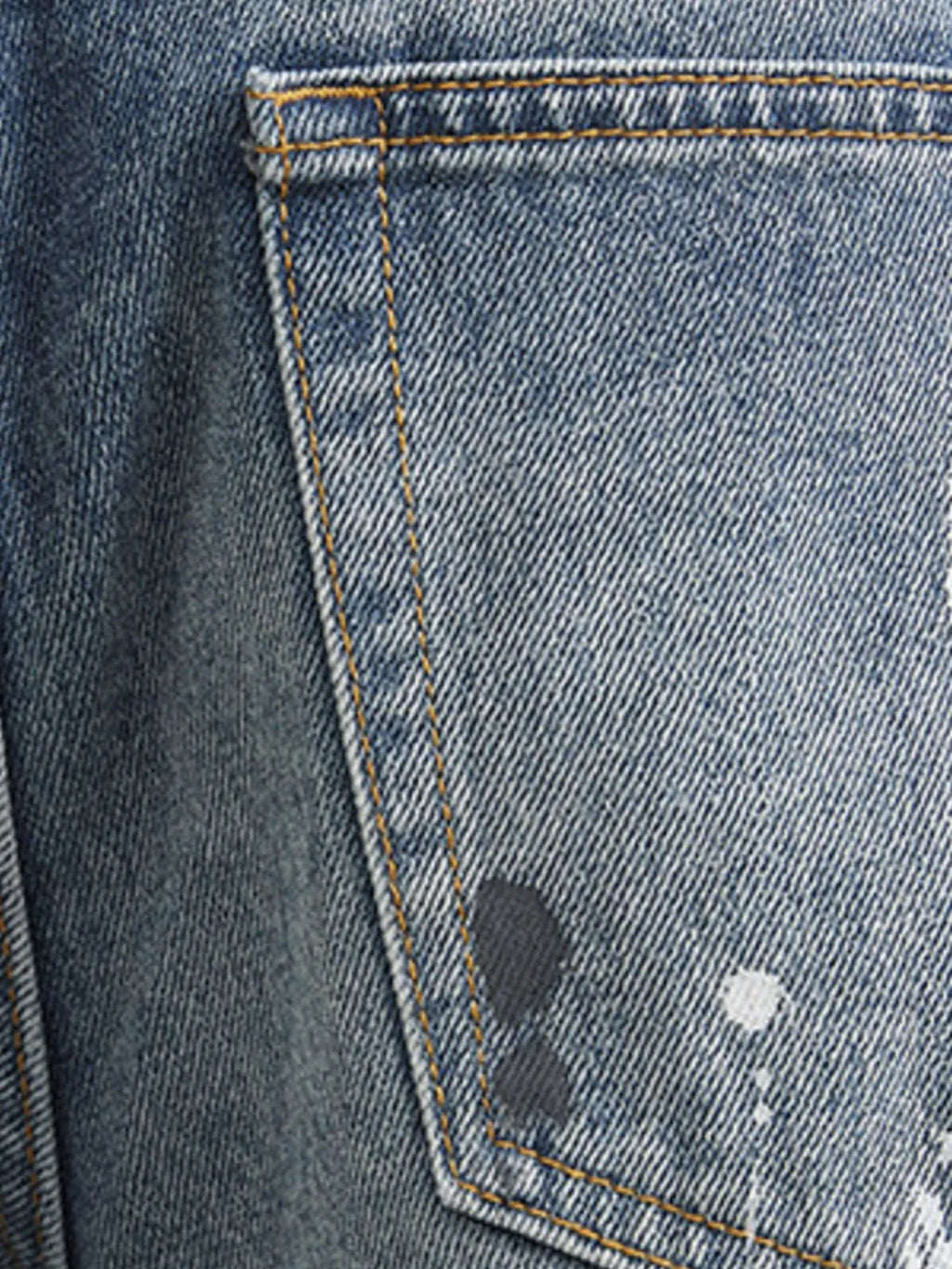 Men's Distressed Paint Splatter Relaxed Fit Jeans