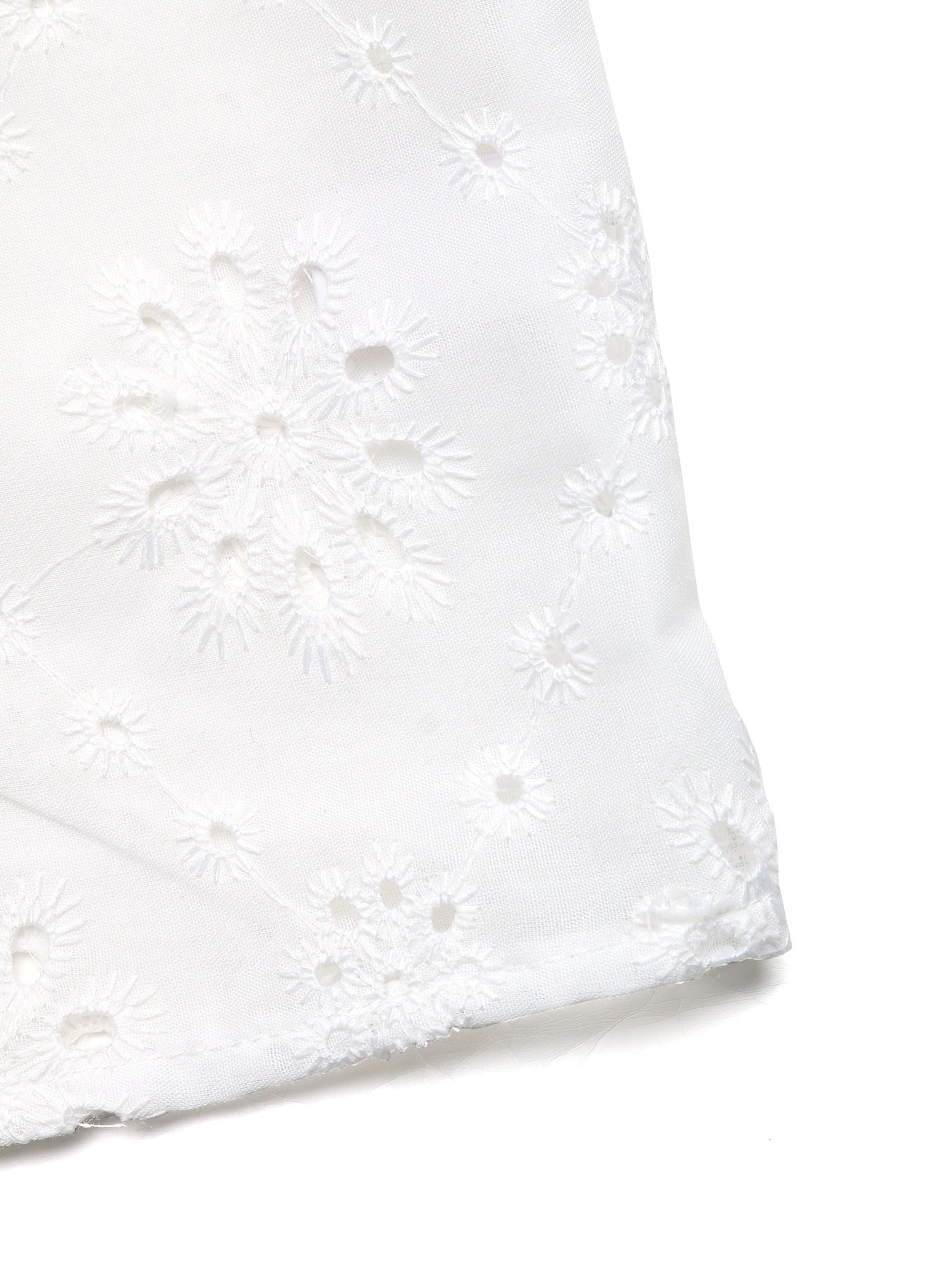 Eyelet Embroidered Button Up Shirt