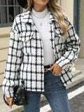 Plaid Button Up Long Sleeve Jacket