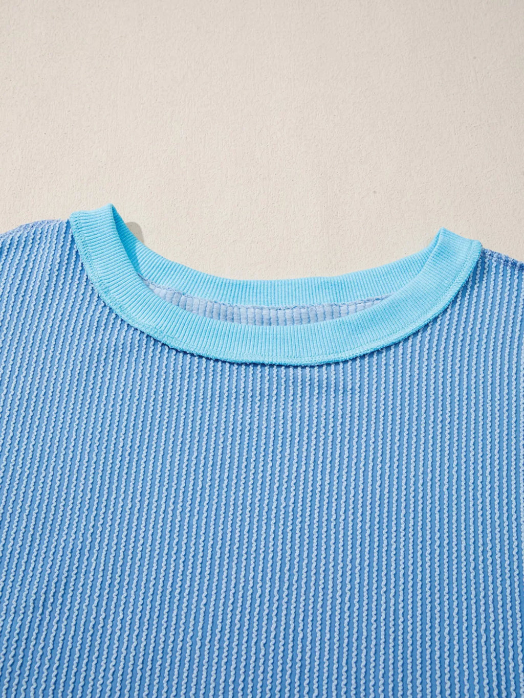 Twisted Rib Uneven Hem Drop Shoulder Loose Knit Top
