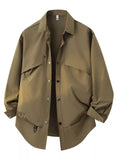 Men's Plus Size Snap Down Long Sleeve Shirt