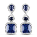 11.62 Carat Dyed Sapphire .925 Sterling Silver Earrings