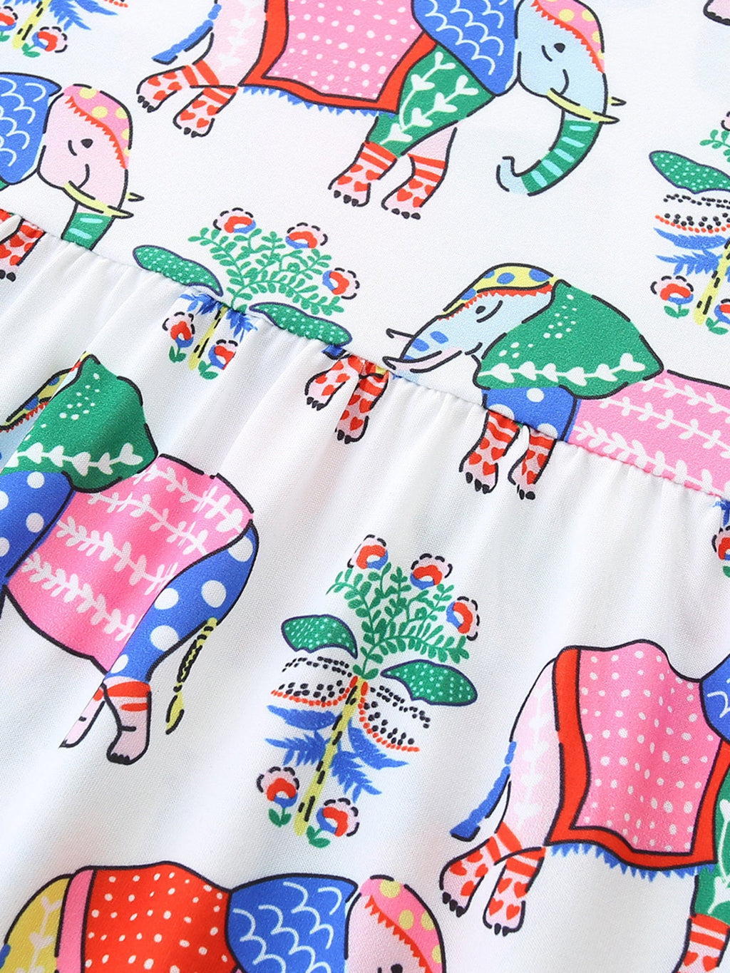 Children's Sleeveless Elephant Print Casual Dress