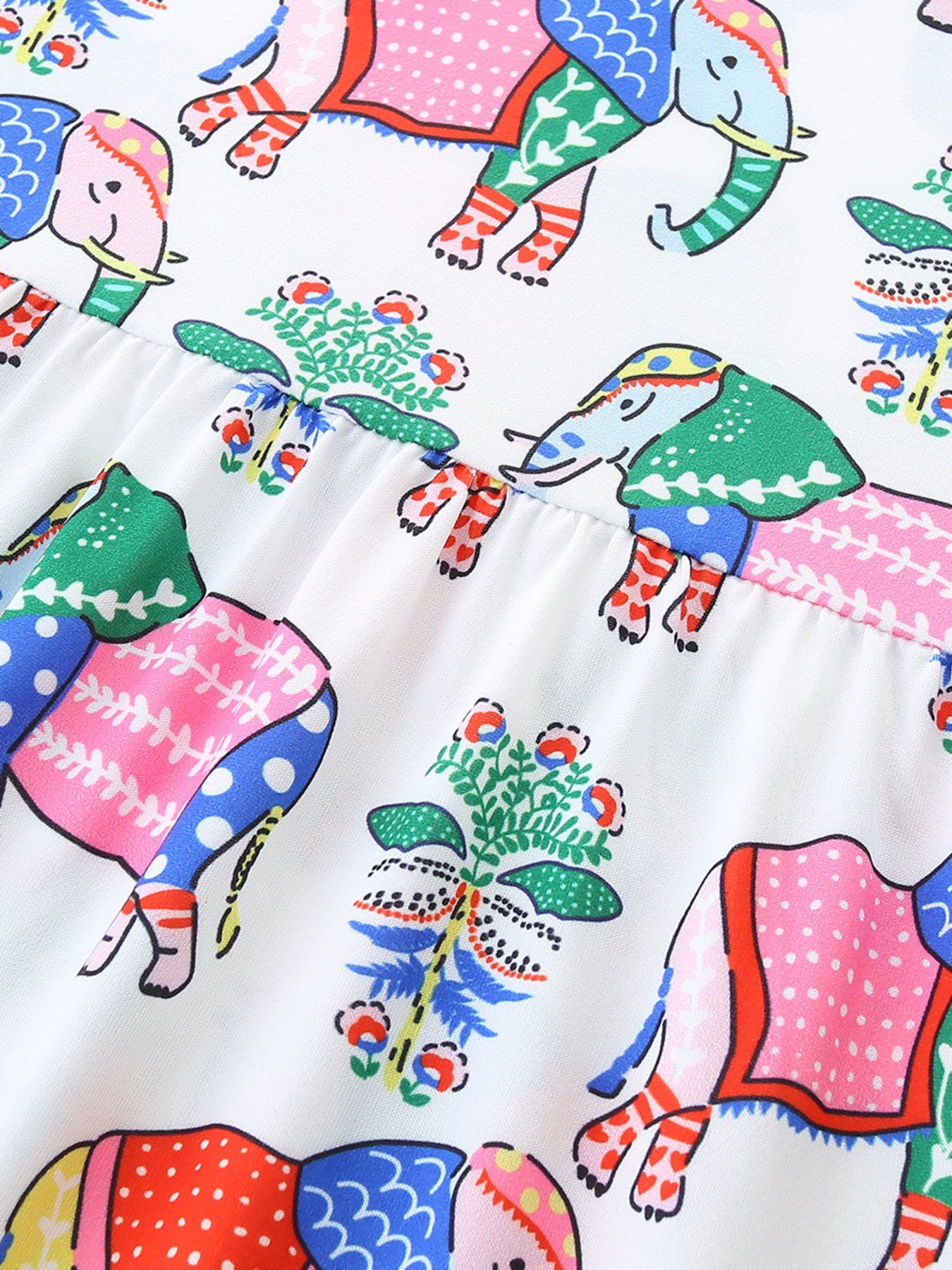 Children's Sleeveless Elephant Print Casual Dress