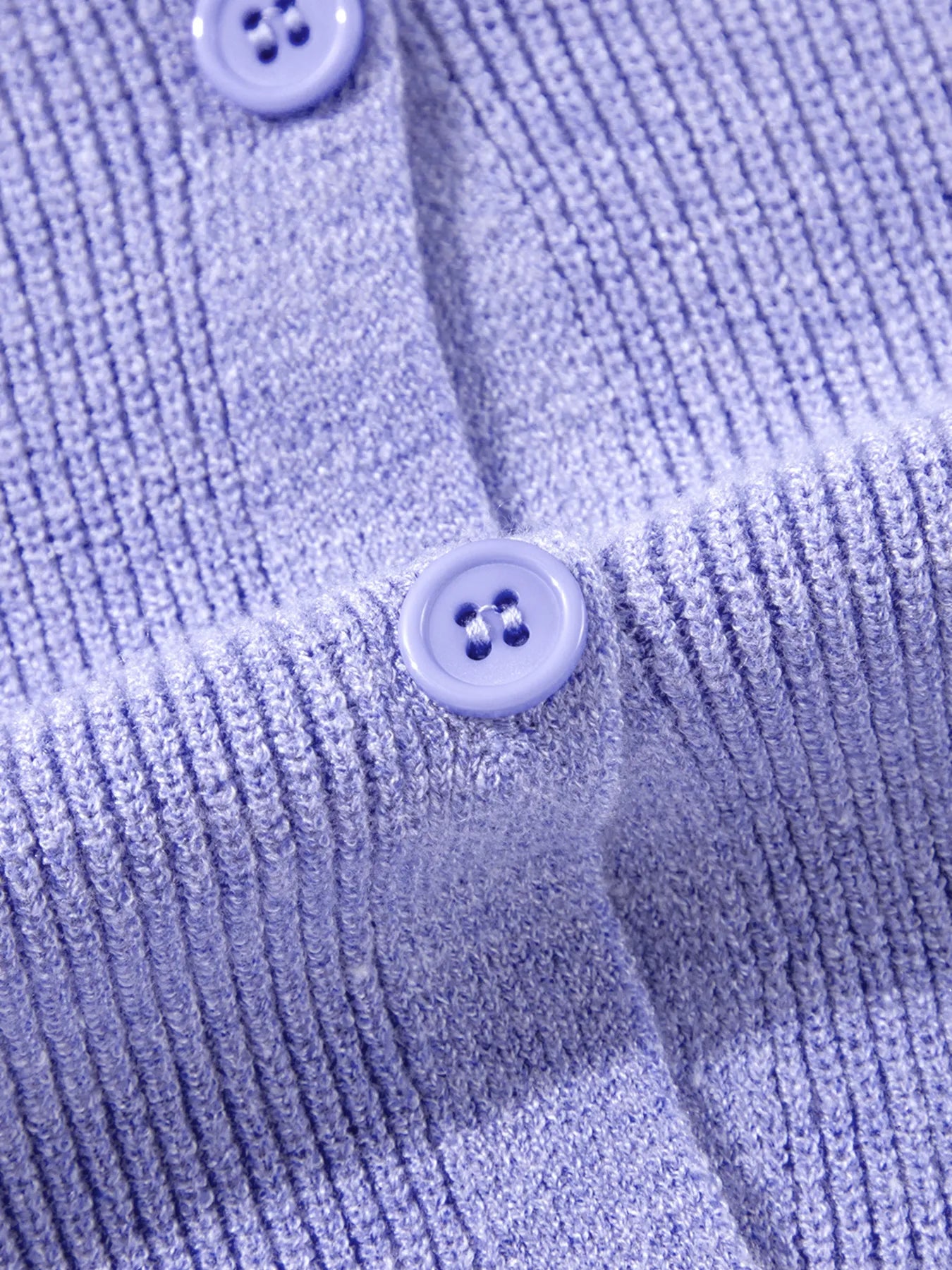 Ribbed Knit Button Front V Neck Cardigan