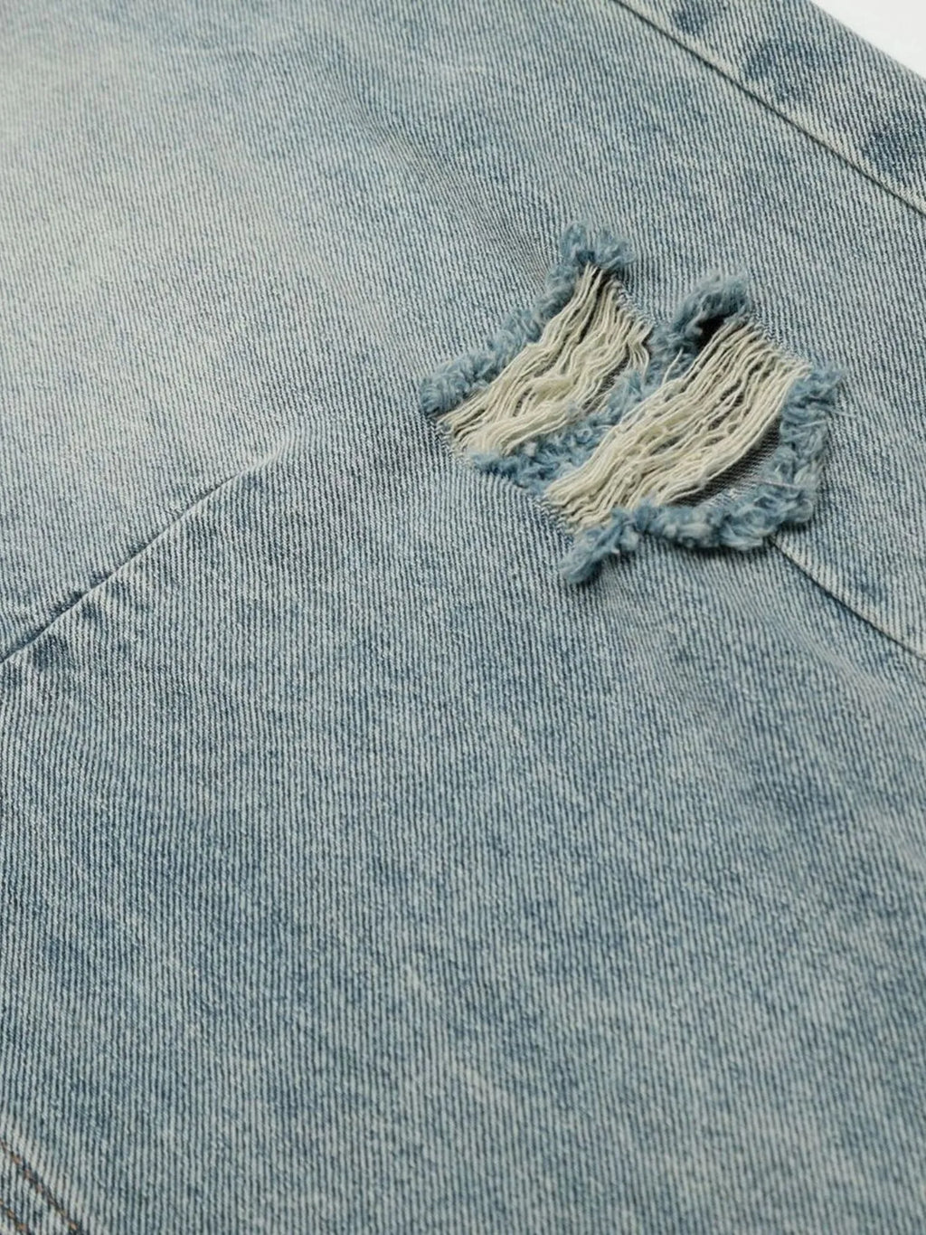 Men's Washed Distressed Curved Jeans