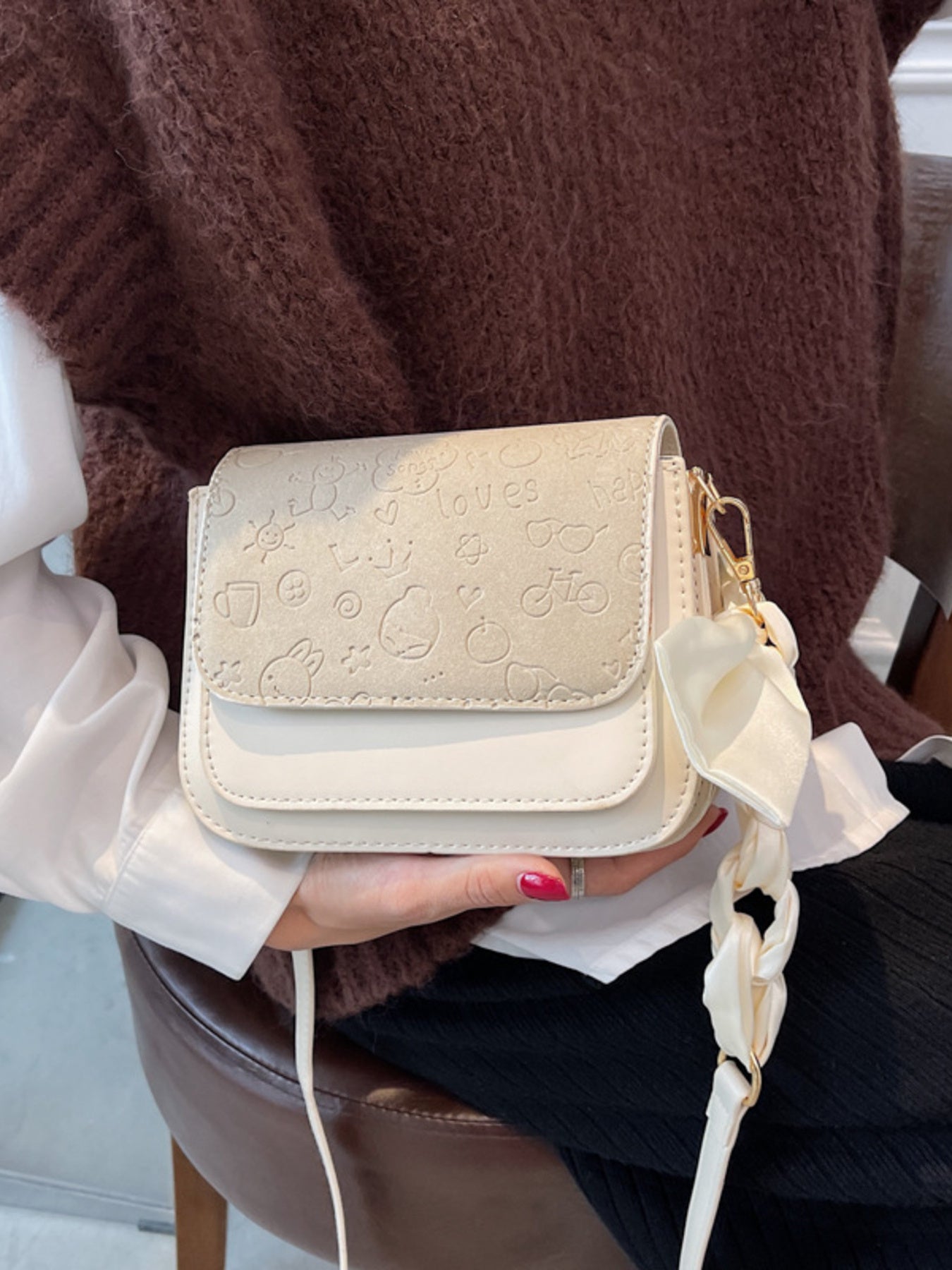 Color Block Flap Crossbody Bag
