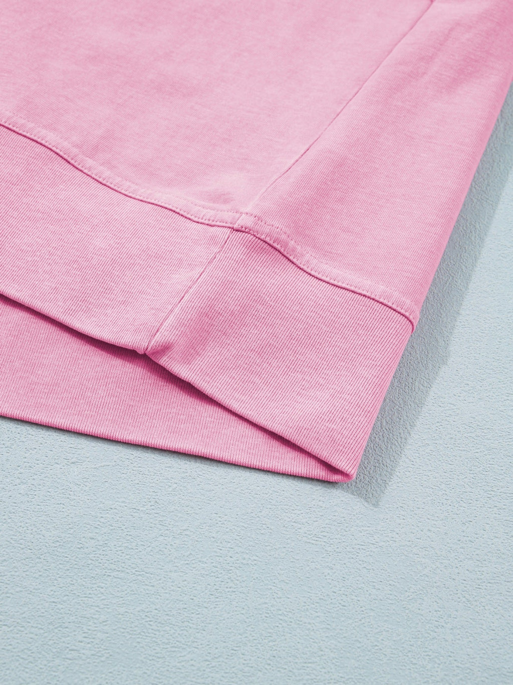 Raw Cut Notched Neck Lace Patchwork Detail Mineral Wash Tee