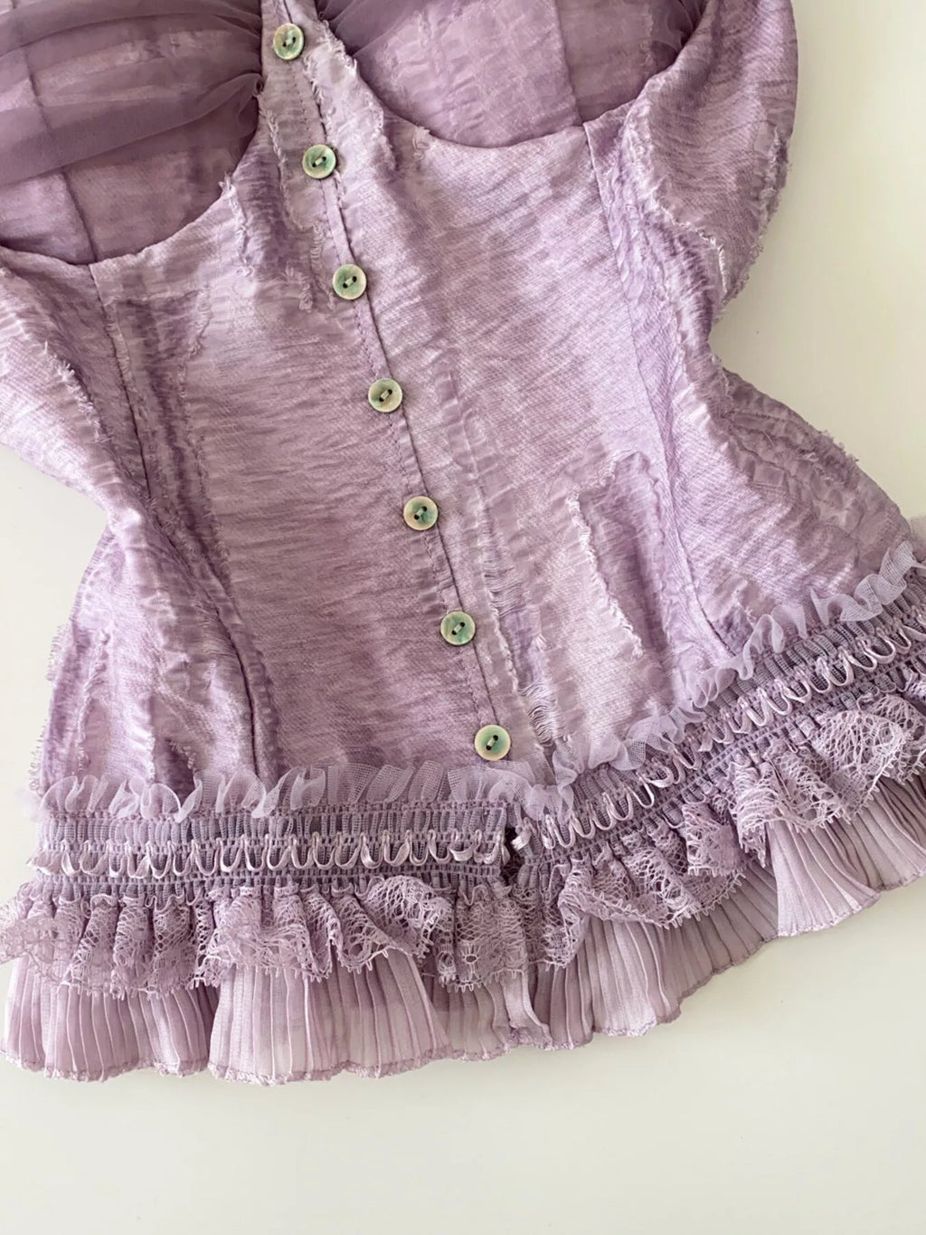 Lace Trimmed Ruffled Hem Tank