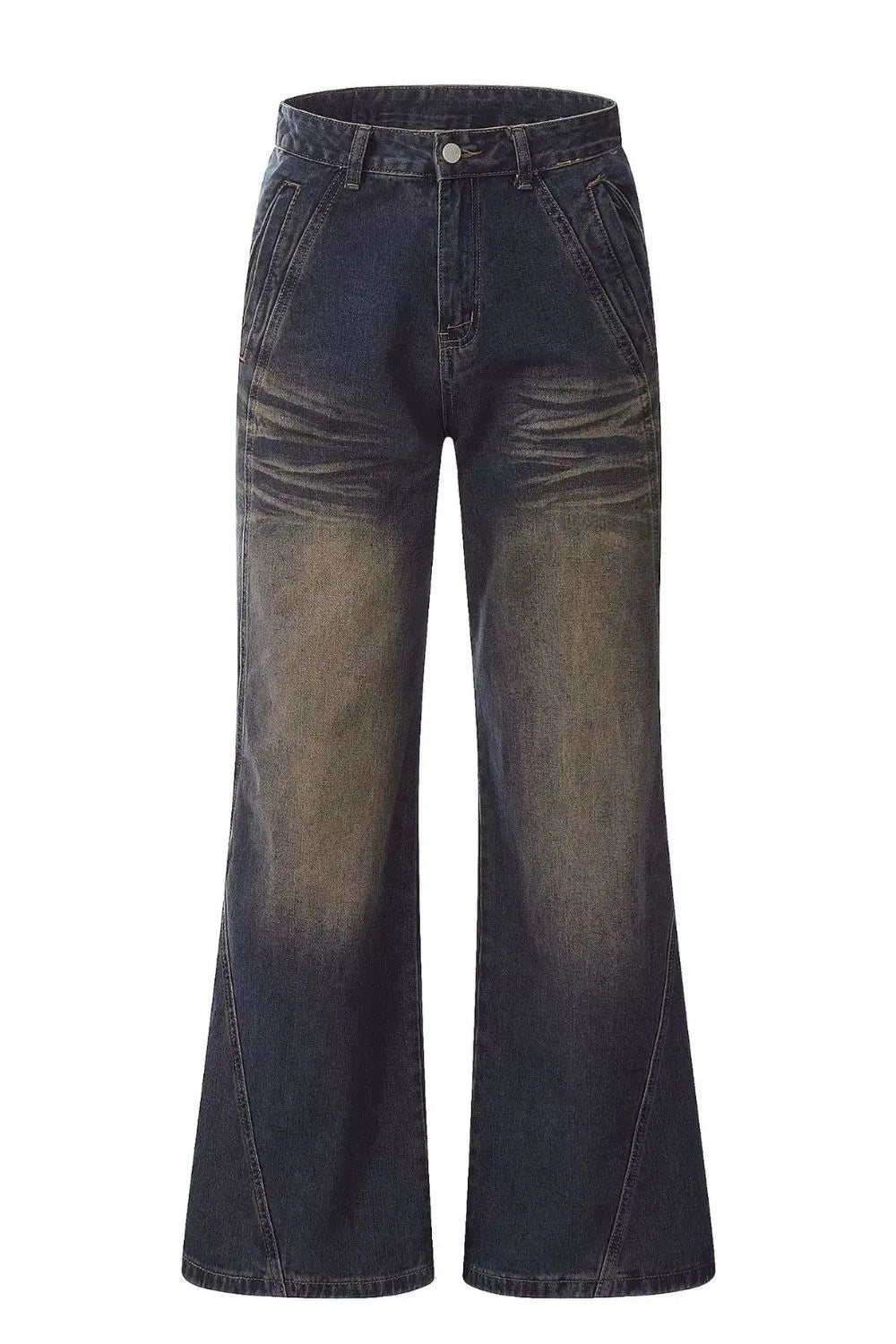 Men's Wide Leg Wash Jeans
