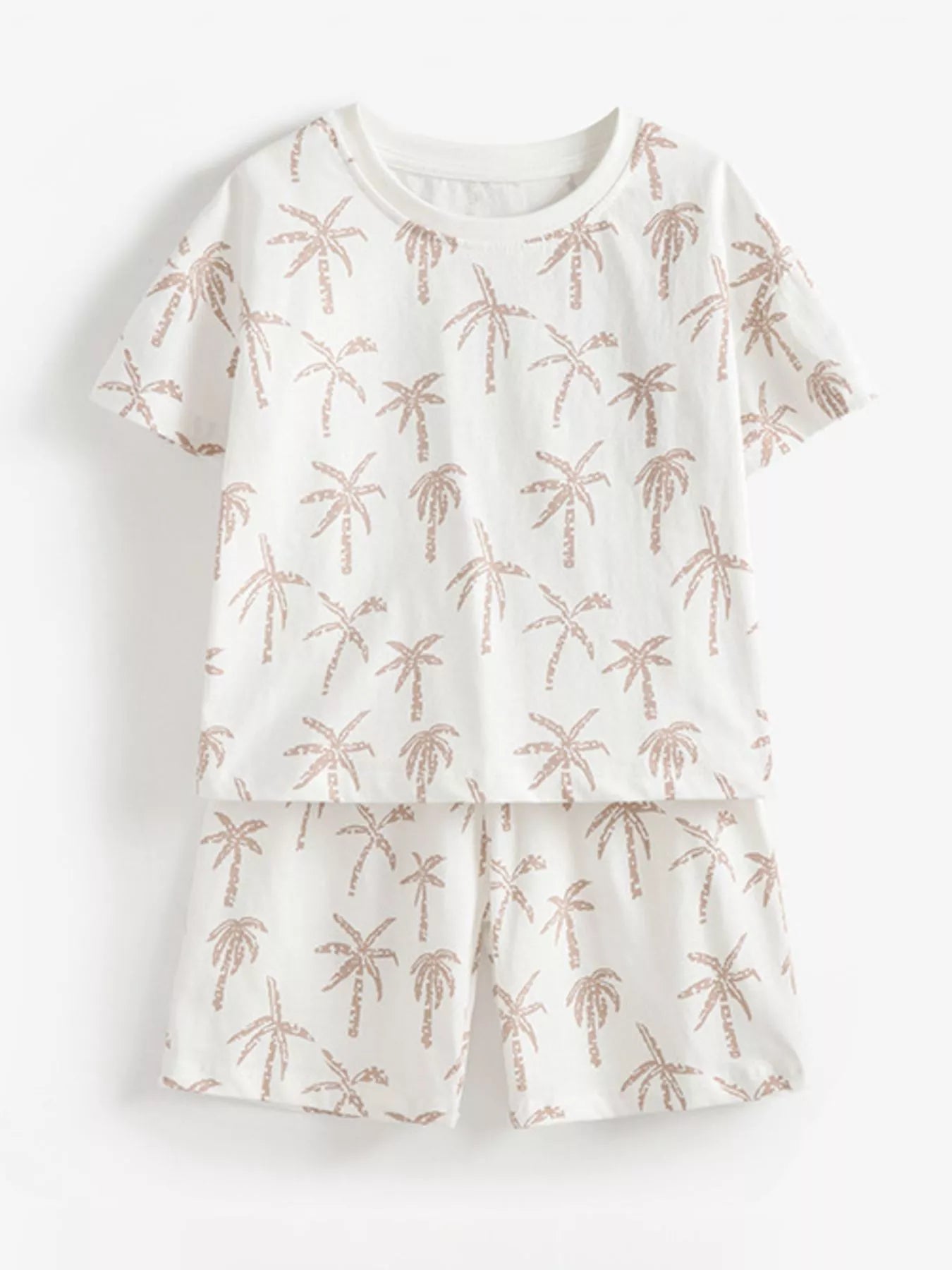 Children's Tropical Palm Print Tee and Shorts Set