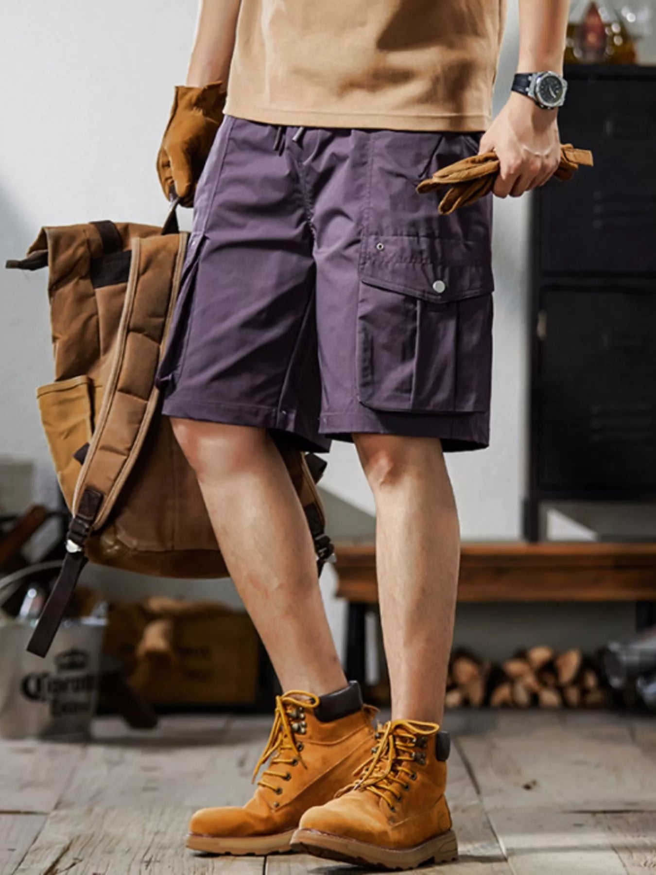 Men's Plus Size Loose Fit Cargo Shorts