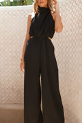 Cutout Sleeveless Wide Leg Jumpsuit