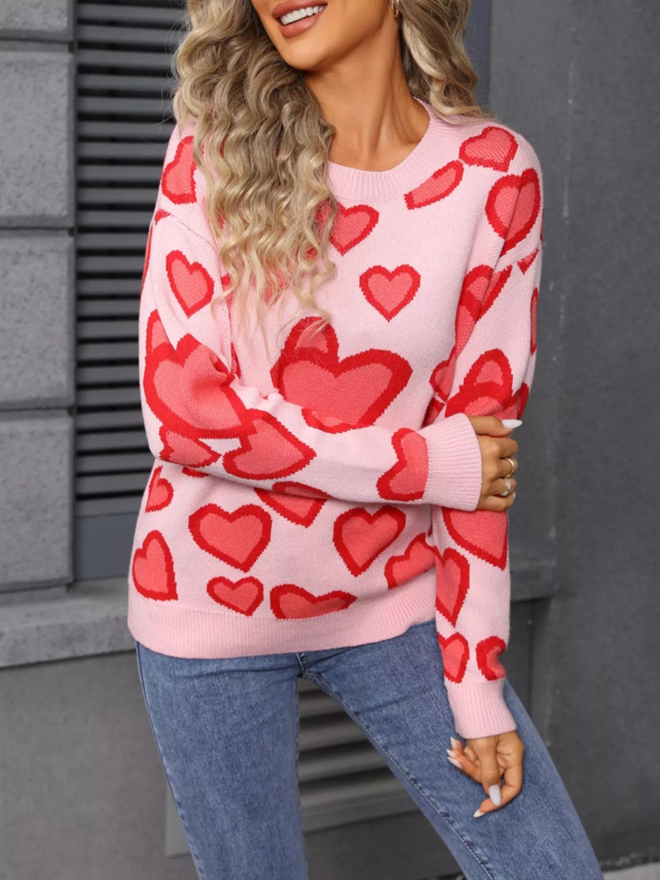 Valentine's Day Heart Crew Neck Sweater