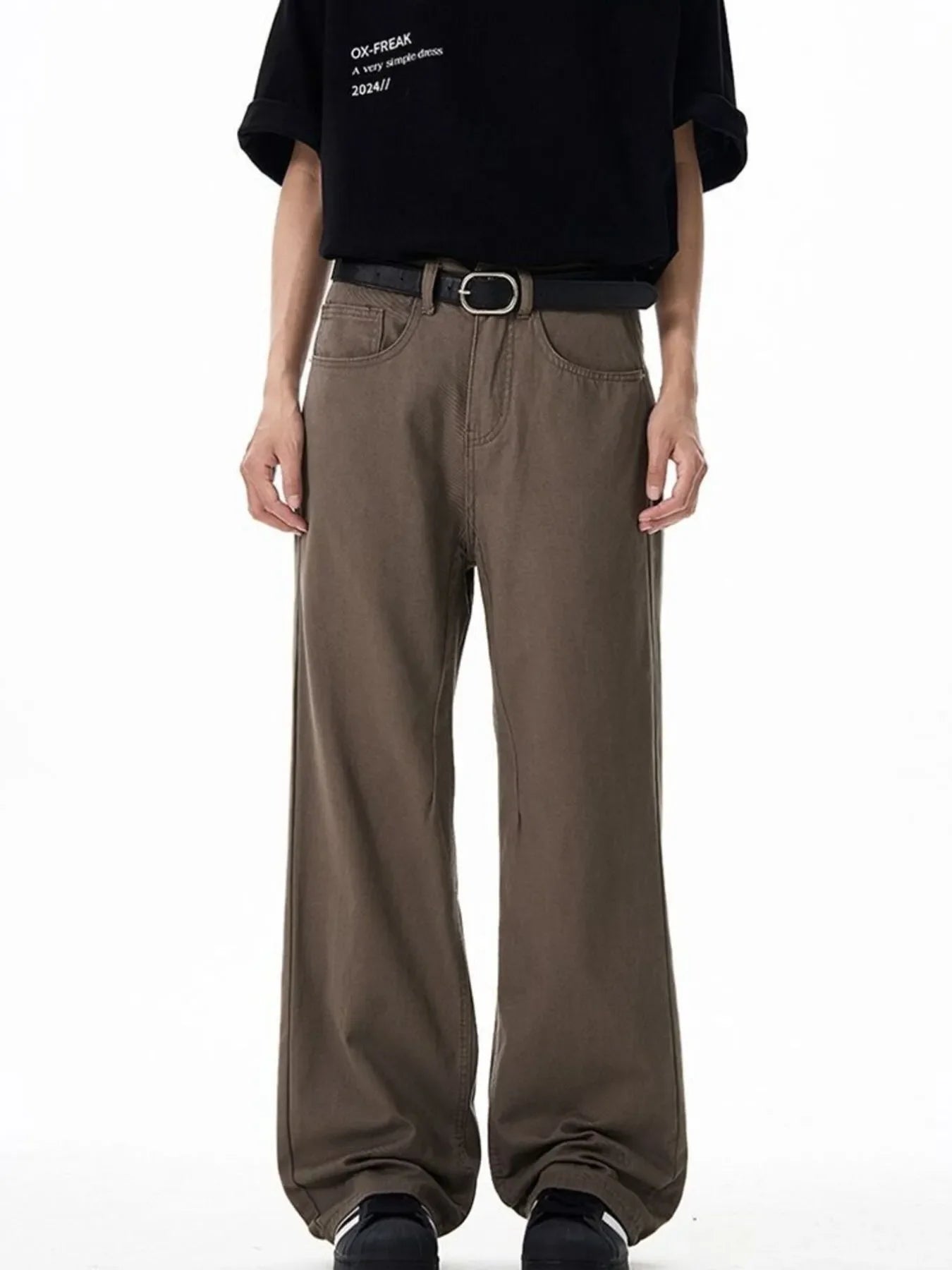 Men's Washed Wide-Leg Cargo Pants