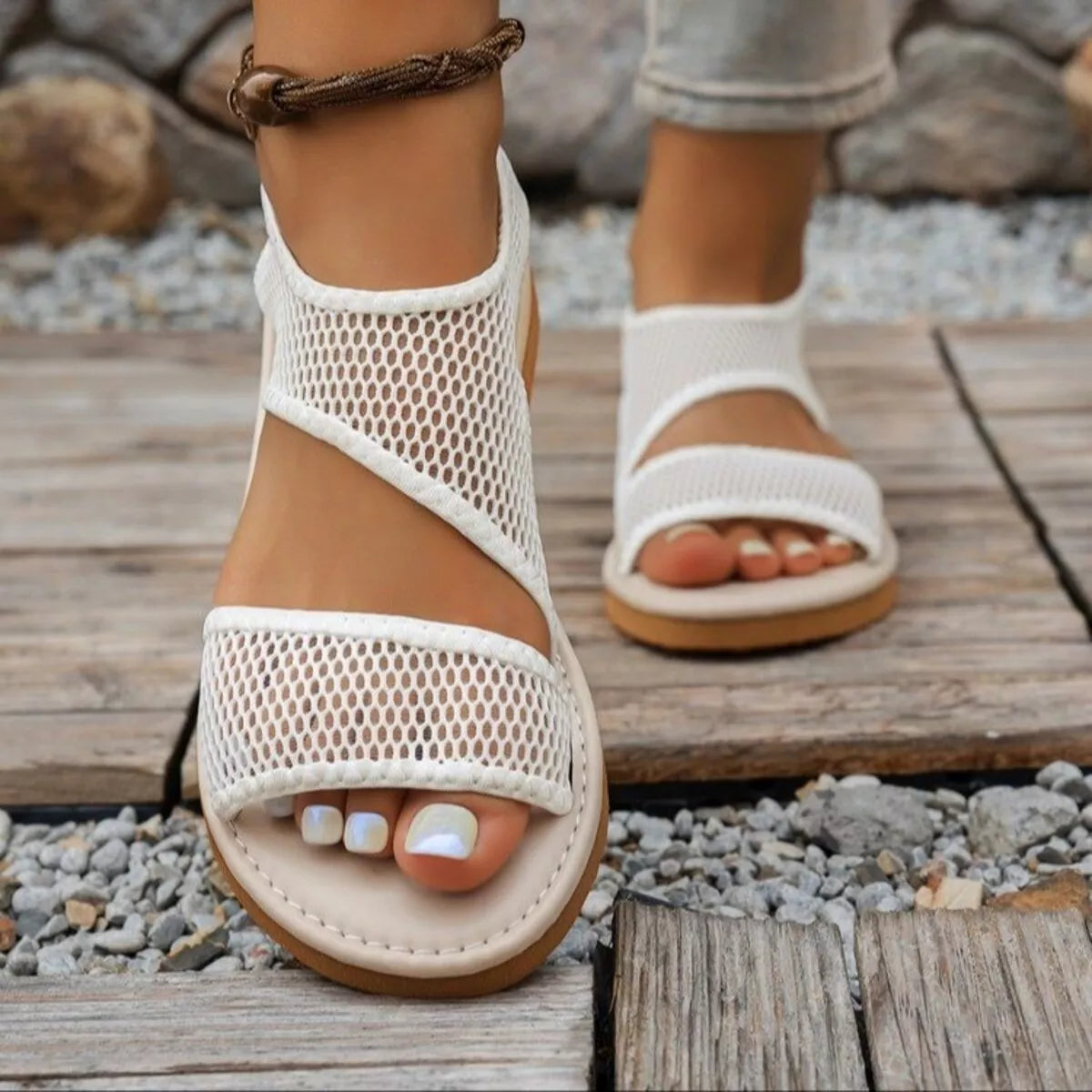 Open Toe Mesh Sandals