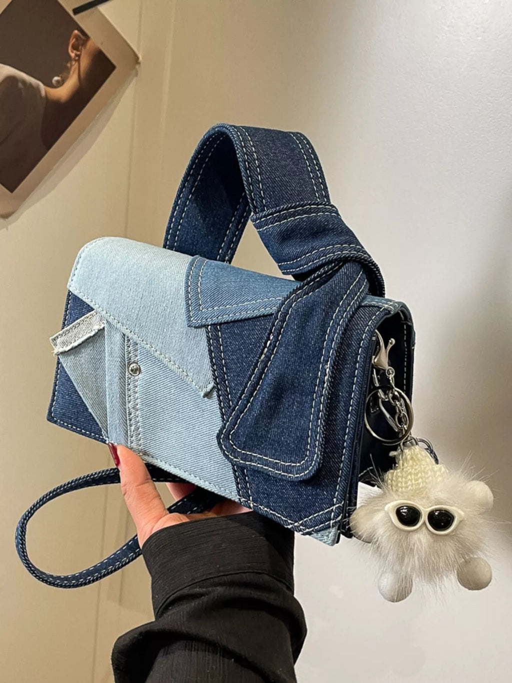Denim Patchwork Crossbody Bag